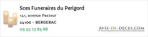 Avis de décès - Saint-Crépin-De-Richemont - Sces Funeraires du Perigord