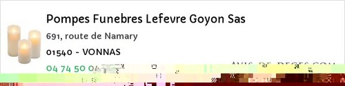 Avis de décès - Montrevel-en-Bresse - Pompes Funebres Lefevre Goyon Sas