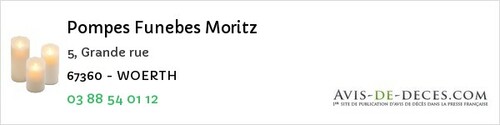 Avis de décès - Molsheim - Pompes Funebes Moritz