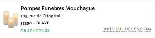 Avis de décès - Les Salles-De-Castillon - Pompes Funebres Mouchague
