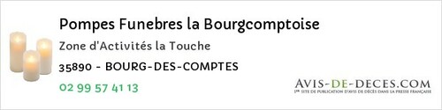 Avis de décès - Saint-Broladre - Pompes Funebres la Bourgcomptoise