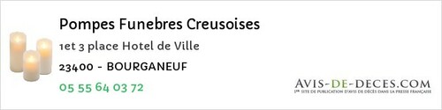 Avis de décès - Champsanglard - Pompes Funebres Creusoises