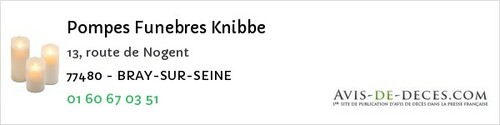 Avis de décès - Vulaines-sur-Seine - Pompes Funebres Knibbe