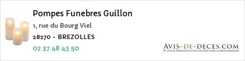 Avis de décès - Saint-Hilaire-Sur-Yerre - Pompes Funebres Guillon
