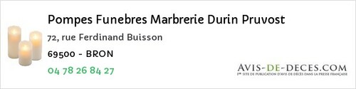 Avis de décès - Saint-Julien - Pompes Funebres Marbrerie Durin Pruvost