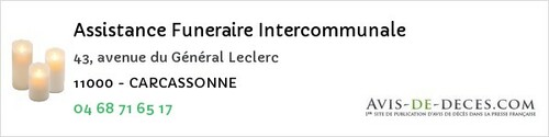 Avis de décès - Ladern-sur-Lauquet - Assistance Funeraire Intercommunale