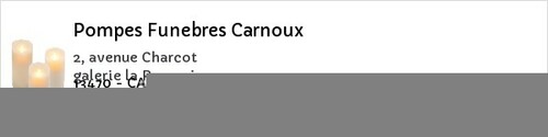 Avis de décès - Lançon-Provence - Pompes Funebres Carnoux