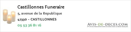 Avis de décès - Foulayronnes - Castillonnes Funeraire