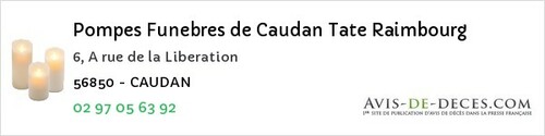 Avis de décès - Saint-Dolay - Pompes Funebres de Caudan Tate Raimbourg