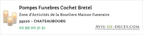 Avis de décès - La Couyère - Pompes Funebres Cochet Bretel