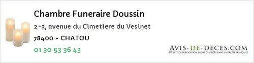 Avis de décès - Verneuil-sur-Seine - Chambre Funeraire Doussin