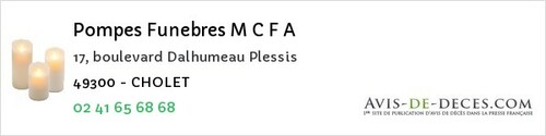 Avis de décès - Cizay-la-Madeleine - Pompes Funebres M C F A
