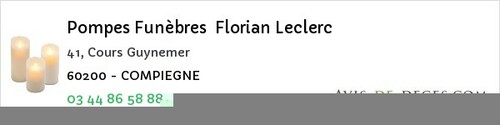 Avis de décès - Verneuil-en-Halatte - Pompes Funèbres Florian Leclerc