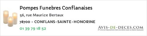 Avis de décès - Fontenay-Saint-Père - Pompes Funebres Conflanaises