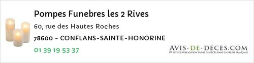 Avis de décès - Neauphle-le-Vieux - Pompes Funebres les 2 Rives