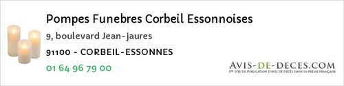 Avis de décès - Morigny-Champigny - Pompes Funebres Corbeil Essonnoises