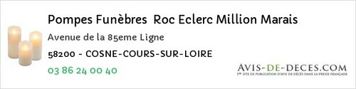 Avis de décès - La Celle-Sur-Loire - Pompes Funèbres Roc Eclerc Million Marais