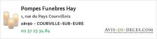 Avis de décès - Frétigny - Pompes Funebres Hay