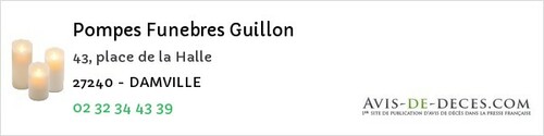Avis de décès - Jouy-sur-Eure - Pompes Funebres Guillon