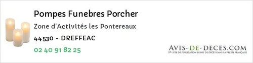 Avis de décès - Corcoué-sur-Logne - Pompes Funebres Porcher