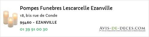 Avis de décès - Neuilly-en-Vexin - Pompes Funebres Lescarcelle Ezanville