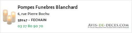 Avis de décès - Grand-Fort-Philippe - Pompes Funebres Blanchard