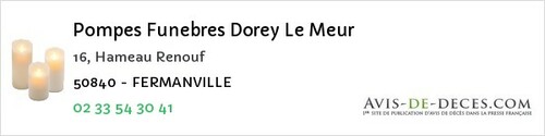Avis de décès - Le Mesnil-Au-Val - Pompes Funebres Dorey Le Meur