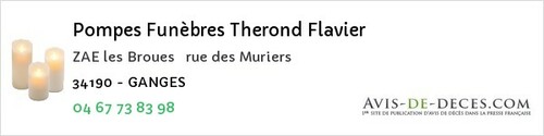 Avis de décès - Saint-Julien - Pompes Funèbres Therond Flavier