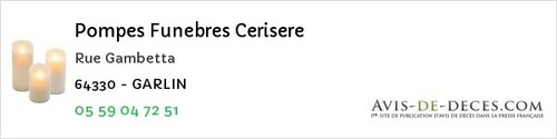 Avis de décès - La Bastide-Clairence - Pompes Funebres Cerisere