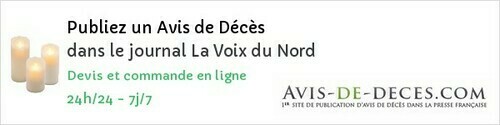 Avis de deces La Voix du Nord Avis de deces La Voix du Nord