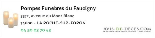 Avis de décès - Épagny - Pompes Funebres du Faucigny