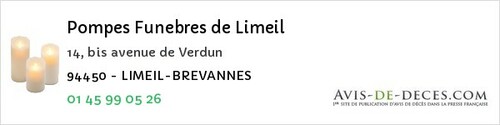 Avis de décès - Joinville-le-Pont - Pompes Funebres de Limeil