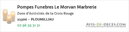Avis de décès - Guingamp - Pompes Funebres Le Morvan Marbrerie