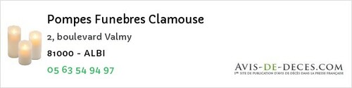Avis de décès - Saint-Urcisse - Pompes Funebres Clamouse