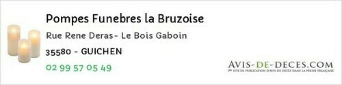 Avis de décès - Le Sel-De-Bretagne - Pompes Funebres la Bruzoise