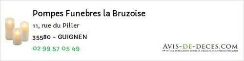 Avis de décès - Erbrée - Pompes Funebres la Bruzoise