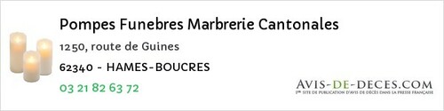 Avis de décès - Hames Boucres - Pompes Funebres Marbrerie Cantonales