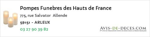 Avis de décès - Loon-Plage - Pompes Funebres des Hauts de France