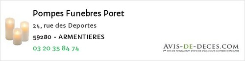 Avis de décès - Sainte-Marie-Cappel - Pompes Funebres Poret