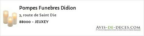 Avis de décès - La Forge - Pompes Funebres Didion