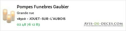 Avis de décès - Herry - Pompes Funebres Gaubier