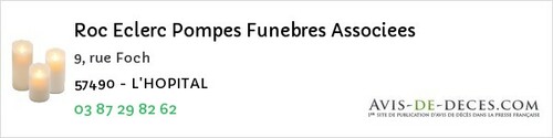 Avis de décès - Sanry-sur-Nied - Roc Eclerc Pompes Funebres Associees