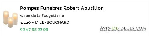 Avis de décès - Nouâtre - Pompes Funebres Robert Abutillon