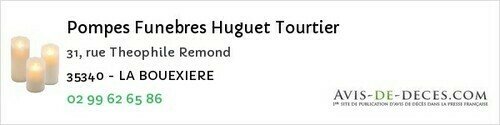 Avis de décès - Amanlis - Pompes Funebres Huguet Tourtier