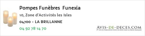 Avis de décès - Barcelonnette - Pompes Funèbres Funexia