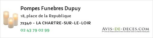 Avis de décès - Saint-Gervais-En-Belin - Pompes Funebres Dupuy