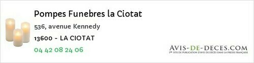 Avis de décès - Grans - Pompes Funebres la Ciotat