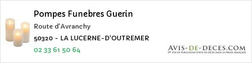 Avis de décès - Saint-Germain-Sur-Ay - Pompes Funebres Guerin