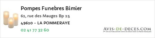 Avis de décès - La Pommeraye - Pompes Funebres Bimier