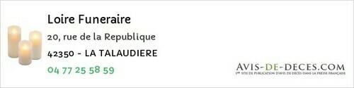 Avis de décès - Saint-Denis-De-Cabanne - Loire Funeraire
